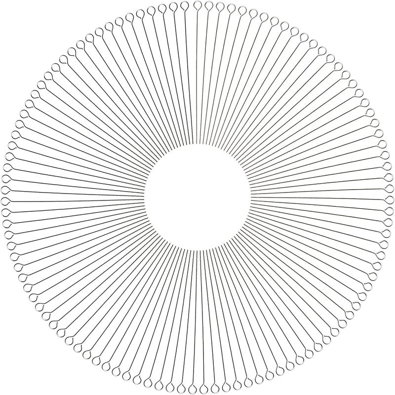 QIMAOO 300Pcs Open Eye Pins for Jewelry Making, Stainless Steel Jewelry Eye Pins Length 1.57"/40MM Eyepins headpins for DIY Craft Bead Earring Necklace - Image 1